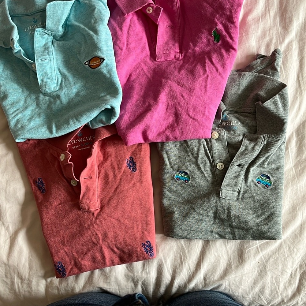 Crewcuts Polo Shirts Blue and Pink Casual Collection